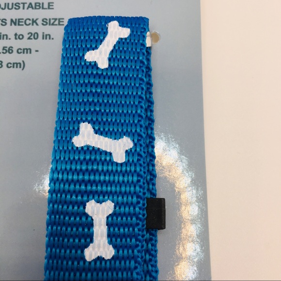 DOG COLLAR BLUE WITH BONES! SZ Med - Picture 6 of 8